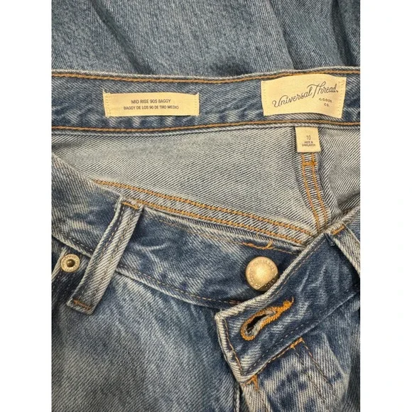 Universal Thread Womens Mid Rise 90s Baggy Studded Side Detail Denim Size 10 - Picture 5 of 7